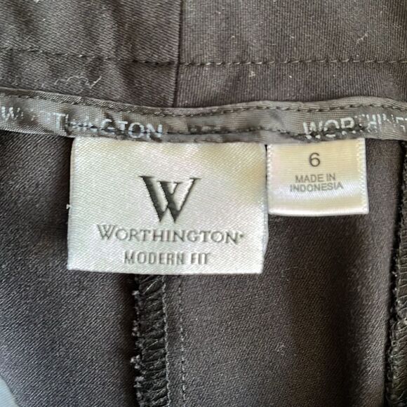 Worthington Modern Fit Pants Size 6 GUC Black - Picture 4 of 6